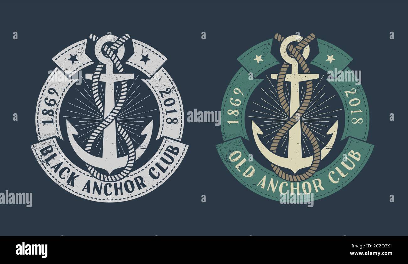 Vintage marine logo Stock Vector