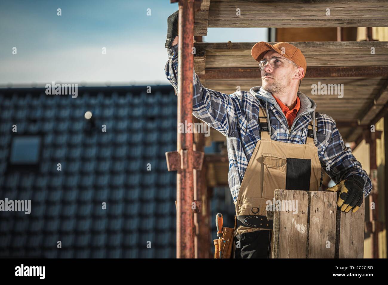 Industrial Theme. Rusty Scaffolding Assembly by Caucasian Construction ...
