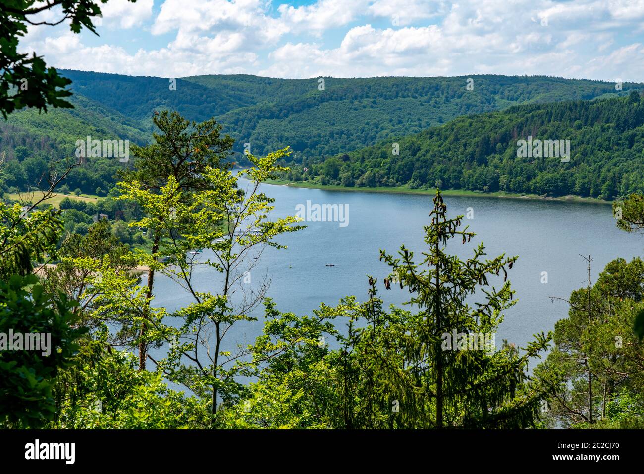 The Edersee, Eder reservoir, recreational waters in Hessen, Germany Stock Photo