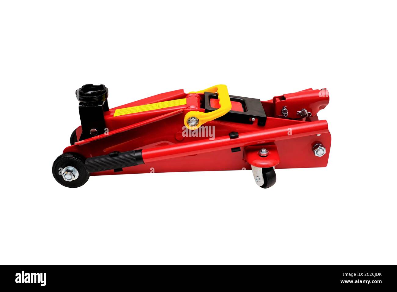 New red car jack isolated on white background Stock Photo Alamy