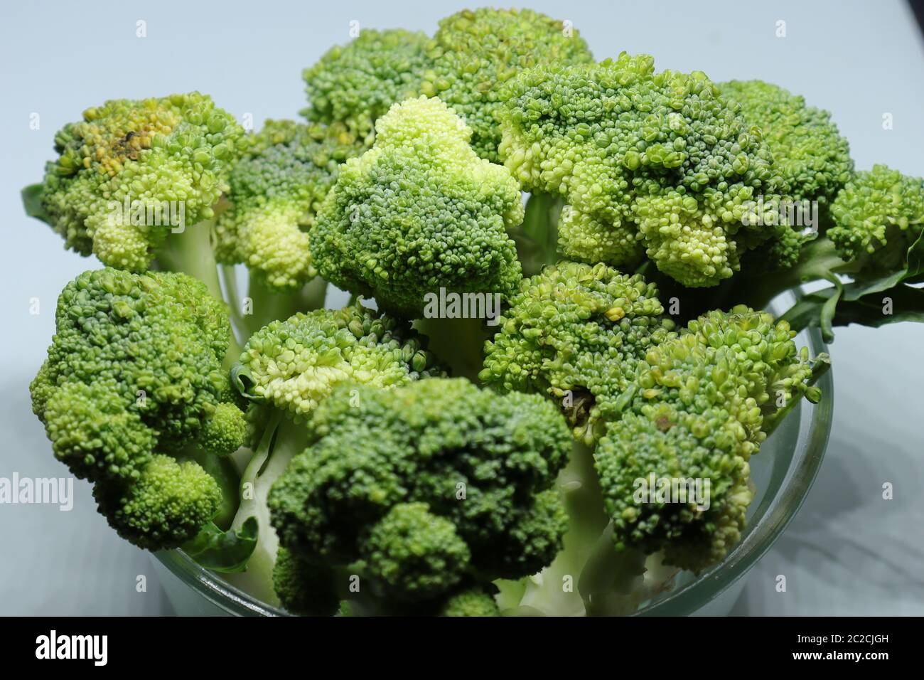 Fresh healthy broccoli isolated on white background Stock Photo