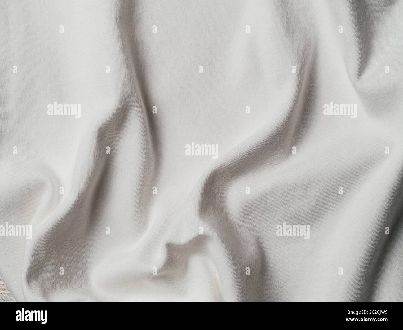 White cotton jersey fabric texture Stock Photo