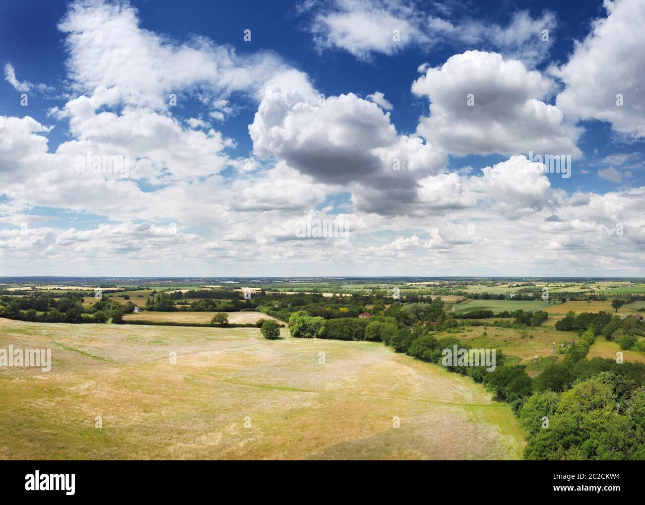 aerial view of the essex countryside near little baddow in esses england Stock Photo