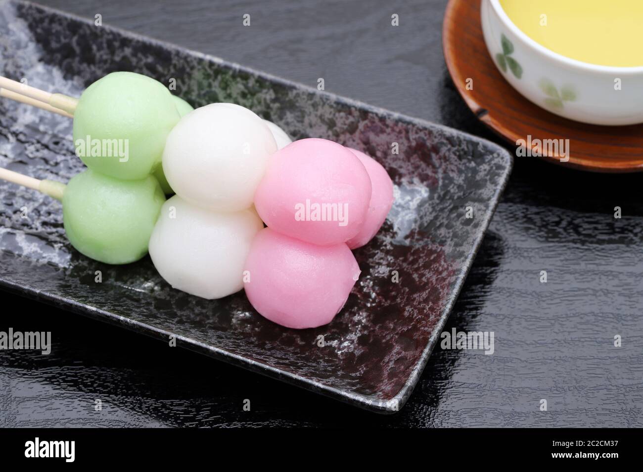 Japanese traditional confectionery Sanshoku Dango Stock Photo Alamy