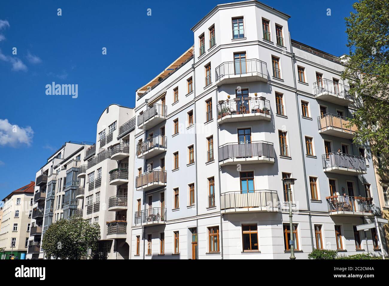 Modern multi-family apartment houses seen in Berlin, Germany Stock Photo