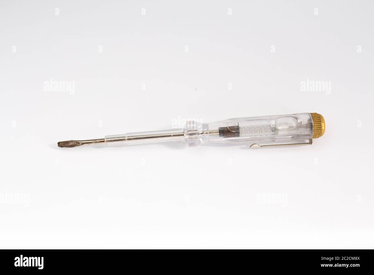 electric screwdriver tester on white background Stock Photo Alamy