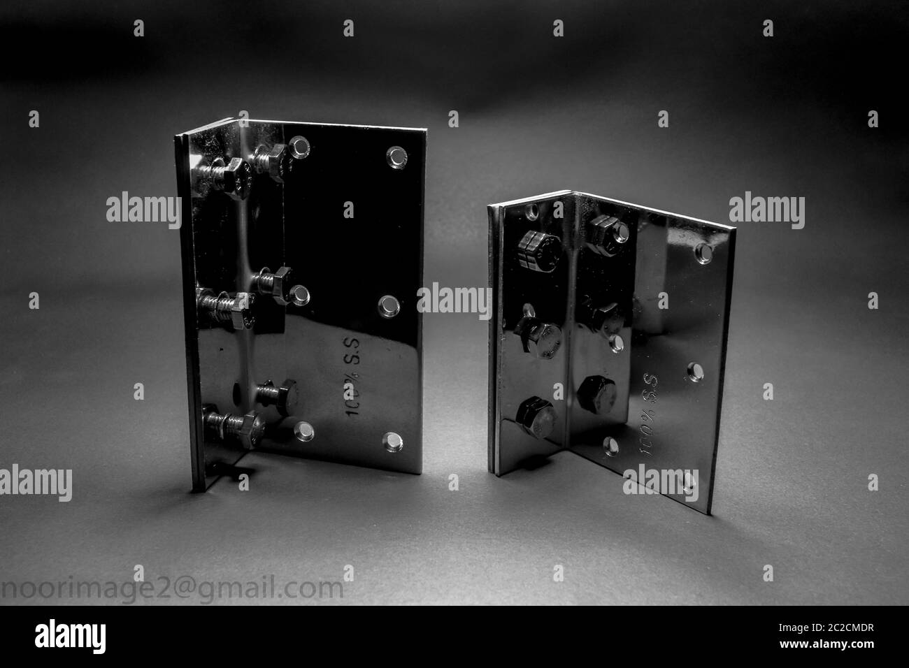 Heavy stainless steel bed joint Stock Photo Alamy