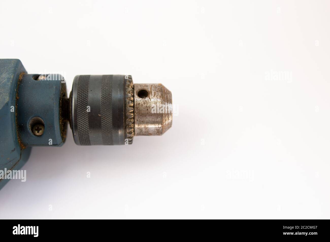 old vintage drill on white background Stock Photo