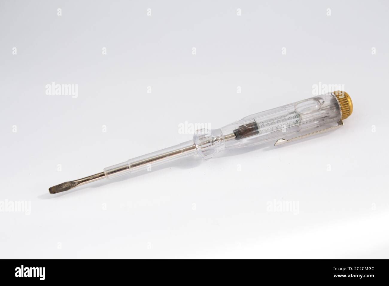 electric screwdriver tester on white background Stock Photo Alamy