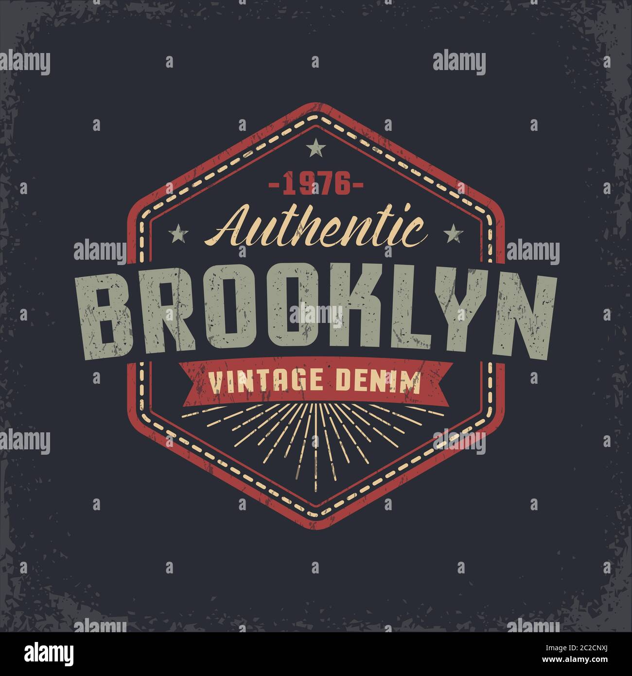 Authentic Brooklyn grunge retro design Stock Vector