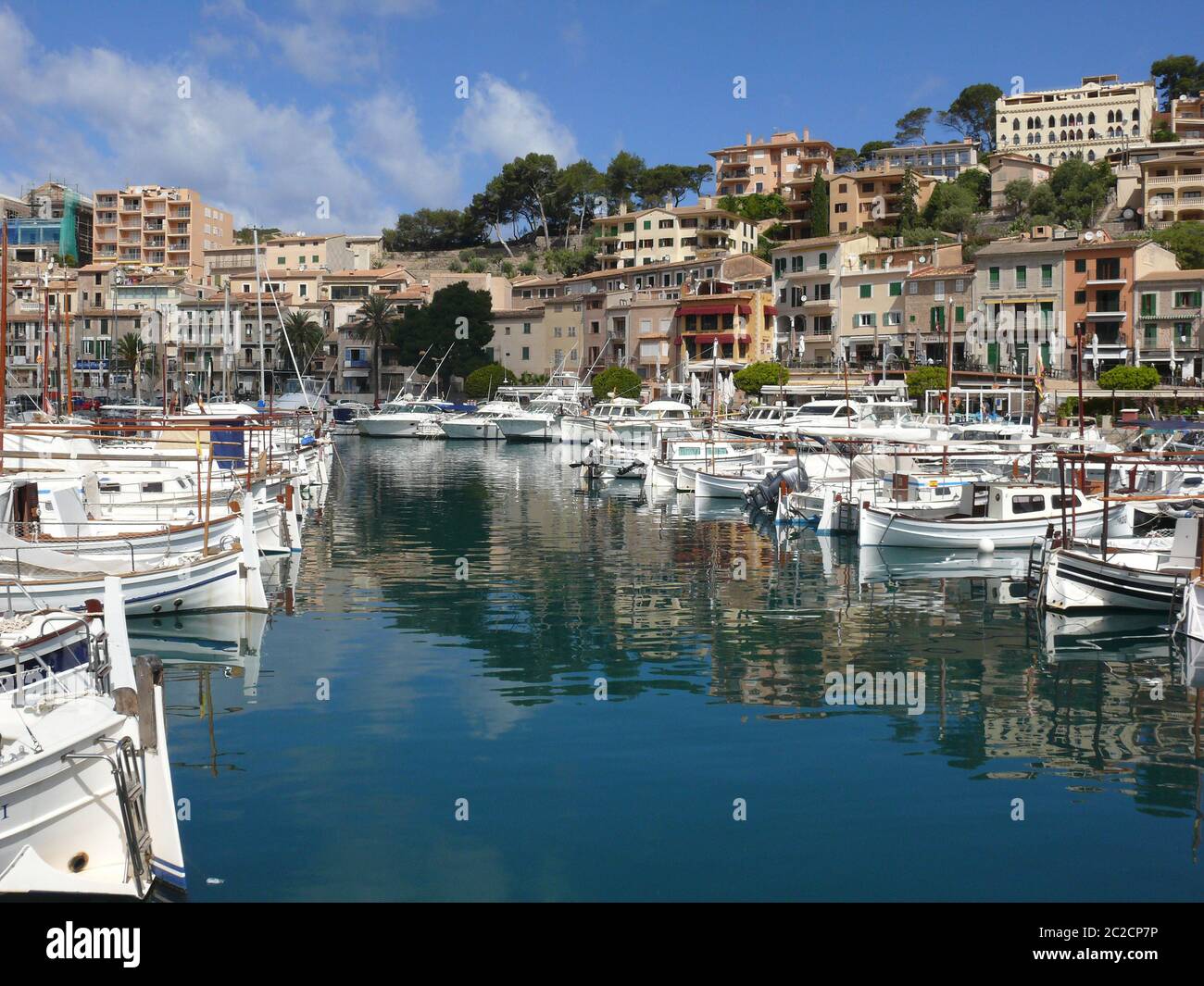 Harbor of Port de SÃ³ller on Mallorca Stock Photo