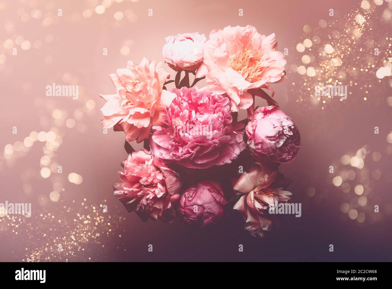 Fresh bunch of pink peonies Stock Photo - Alamy