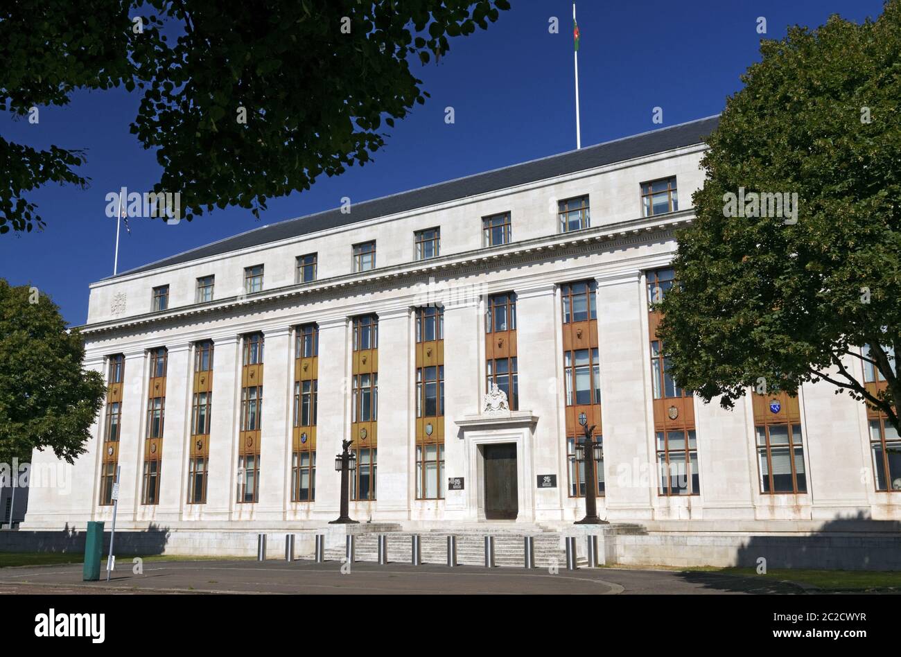 Welsh Office building, Cathays Park, Cardiff, Wales Stock Photo Alamy