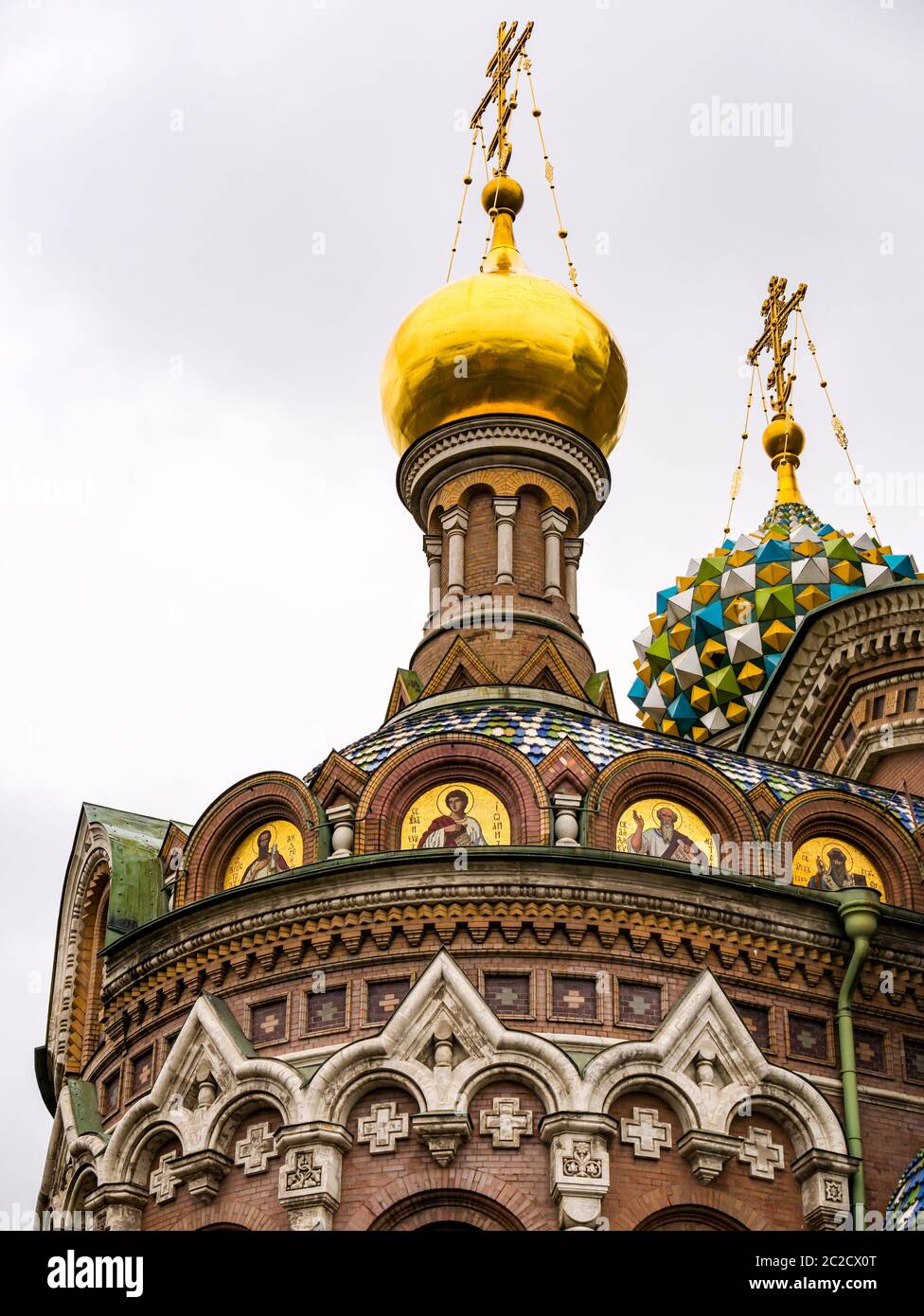 Church of the Saviour on Spilled Blood onion domes, St Petersburg, Russia Stock Photo