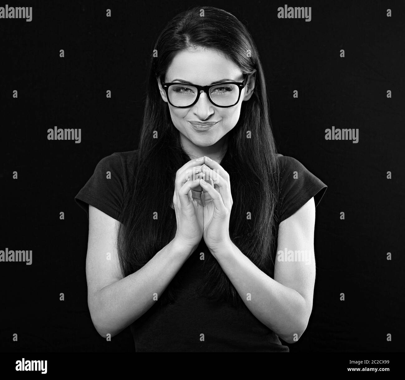 Woman Brain Thinking Happy Black And White Stock Photos Images Alamy