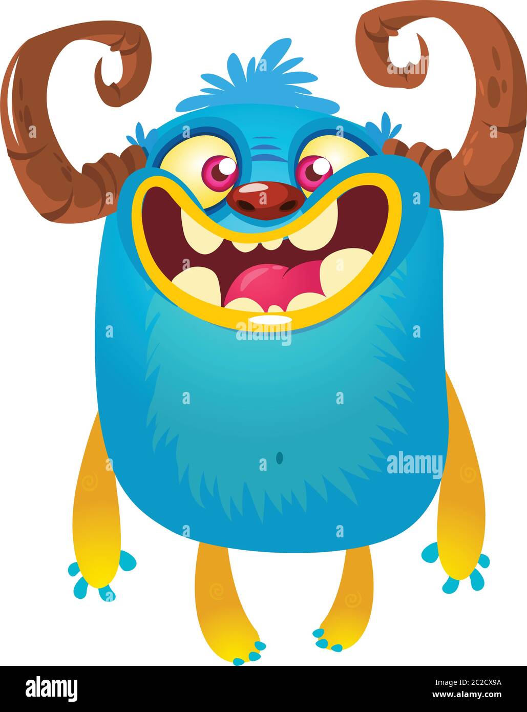 Funny cartoon monster character with a big smile. Halloween illustration  Stock Vector Image & Art - Alamy