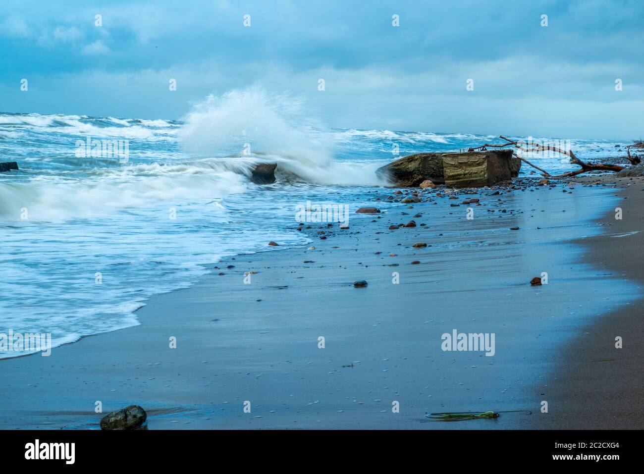 Stormy waves at the coast of the eastsea Stock Photo