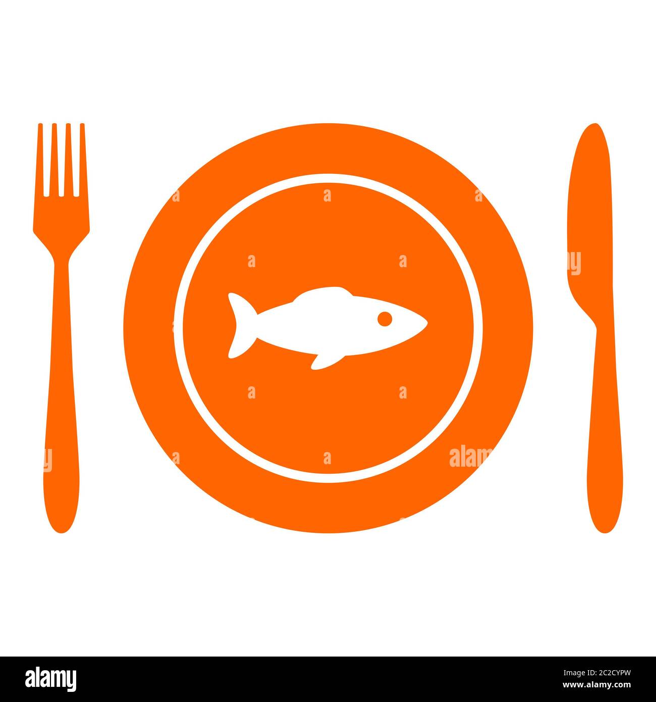Fish and cutlery Stock Photo Alamy