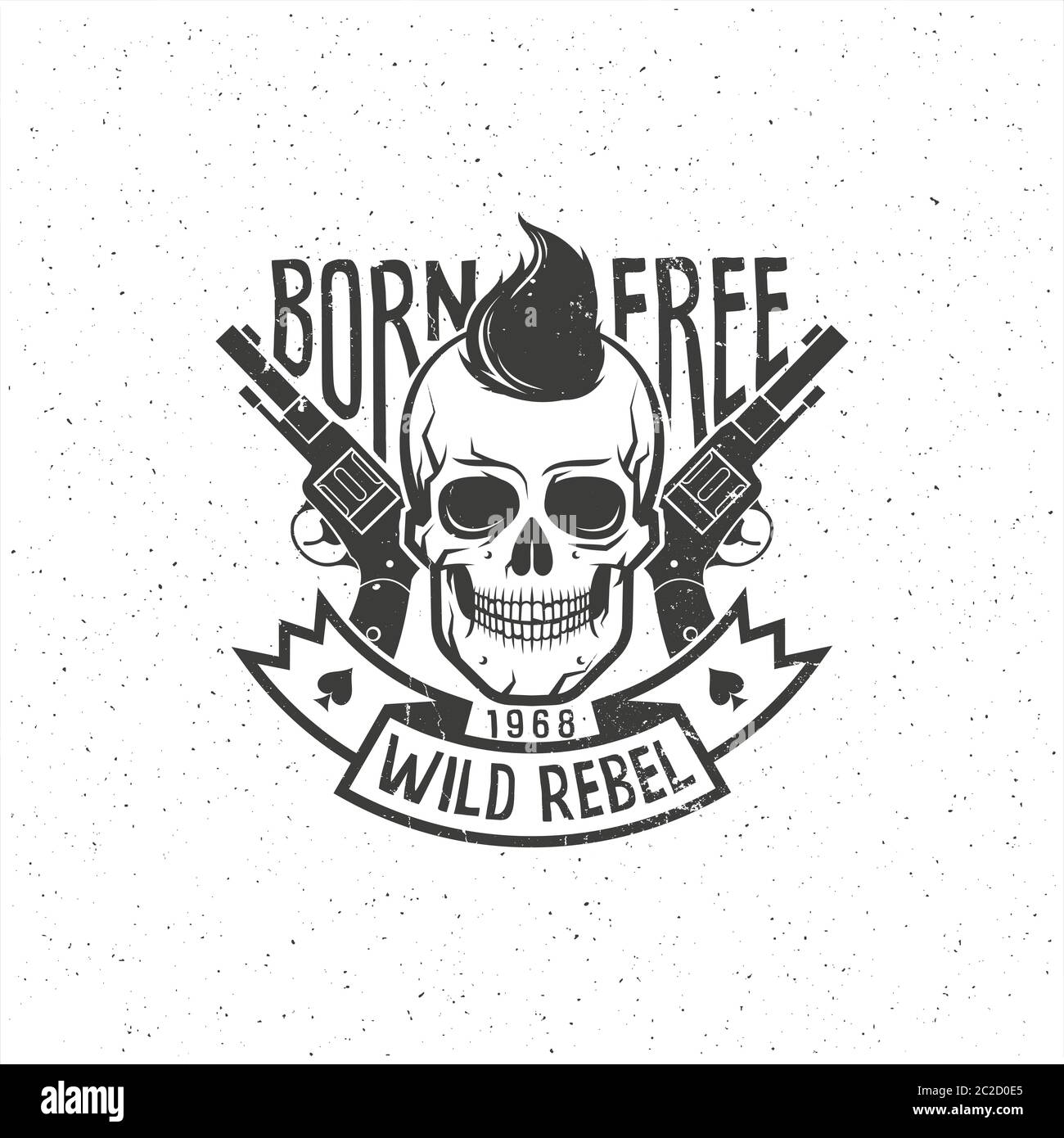 Rebel skull with pistols Stock Vector