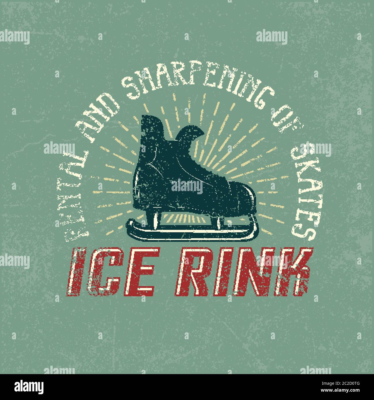 Vintage logo for ice rink Stock Vector
