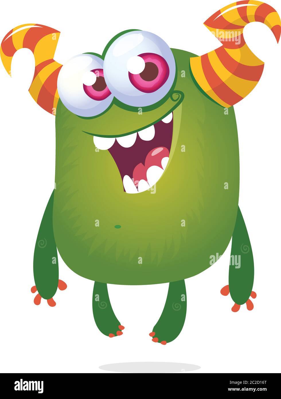 Funny cartoon alien with big eyes. Halloween illustration Stock Vector ...