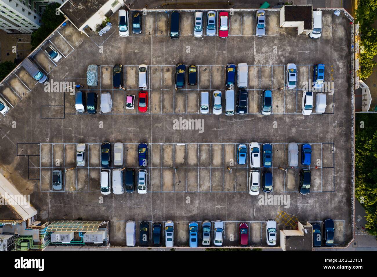 Top view of Car park Stock Photo - Alamy