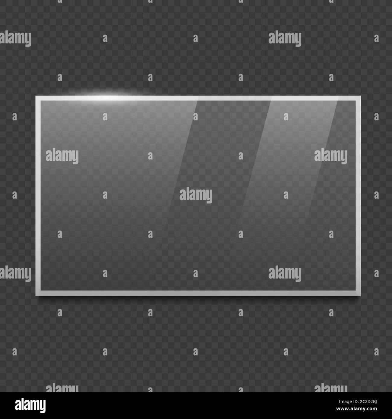 Vector glass frame. Glass banner realistic vector Stock Vector Image