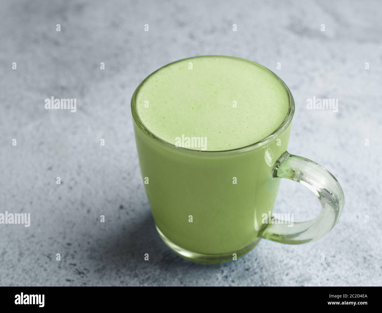 Matcha green tea latte in glass cup Stock Photo Alamy