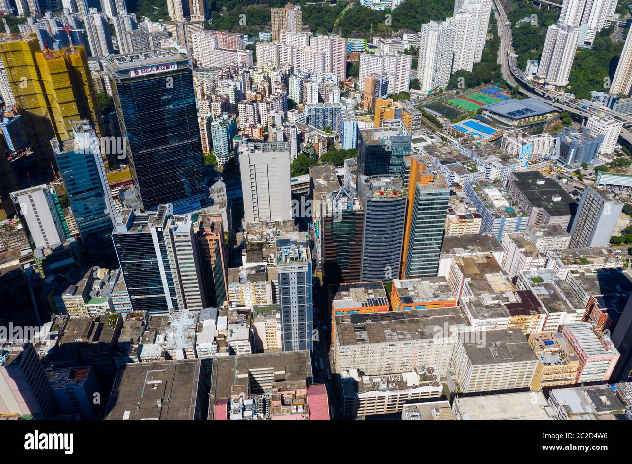 Kwun Tong, Hong Kong 06 September 2019: Aerial view of Hong Kong city Stock  Photo - Alamy