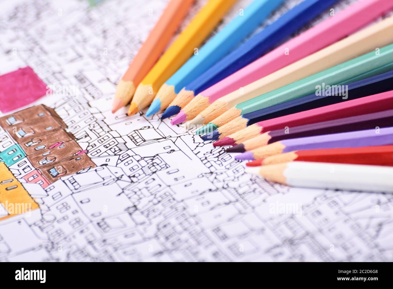 Taking care of my mental health with the help of colors. Close up shot