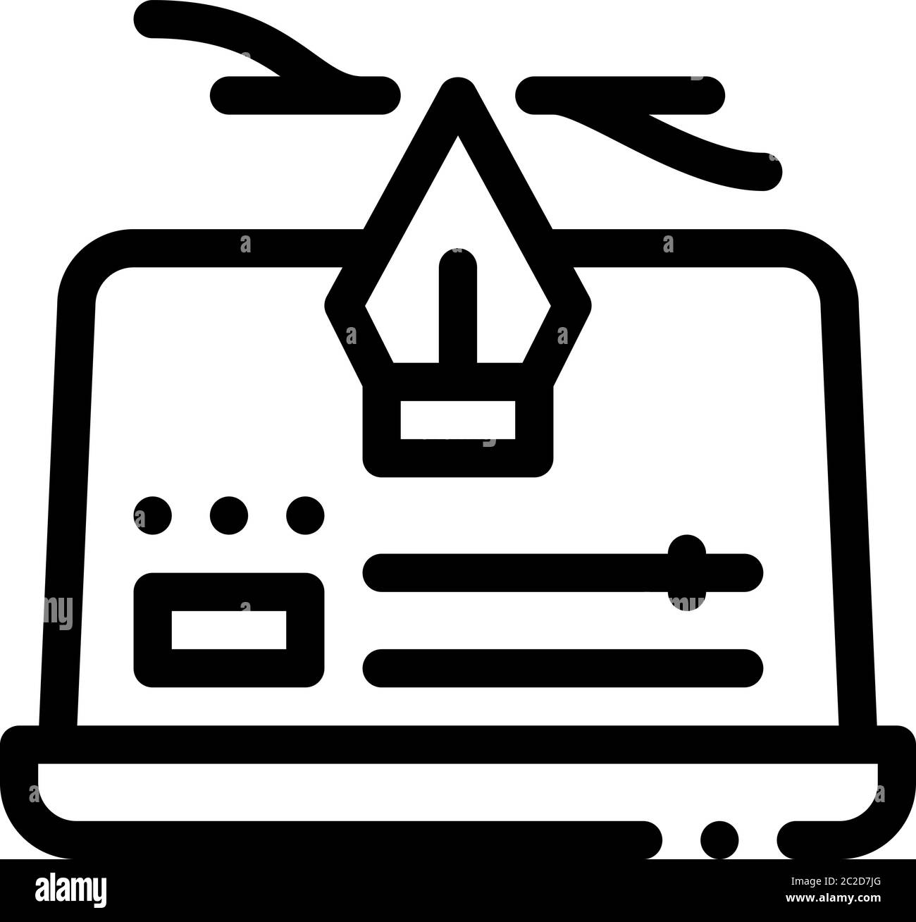 computer maker movie settings icon vector outline illustration Stock Vector
