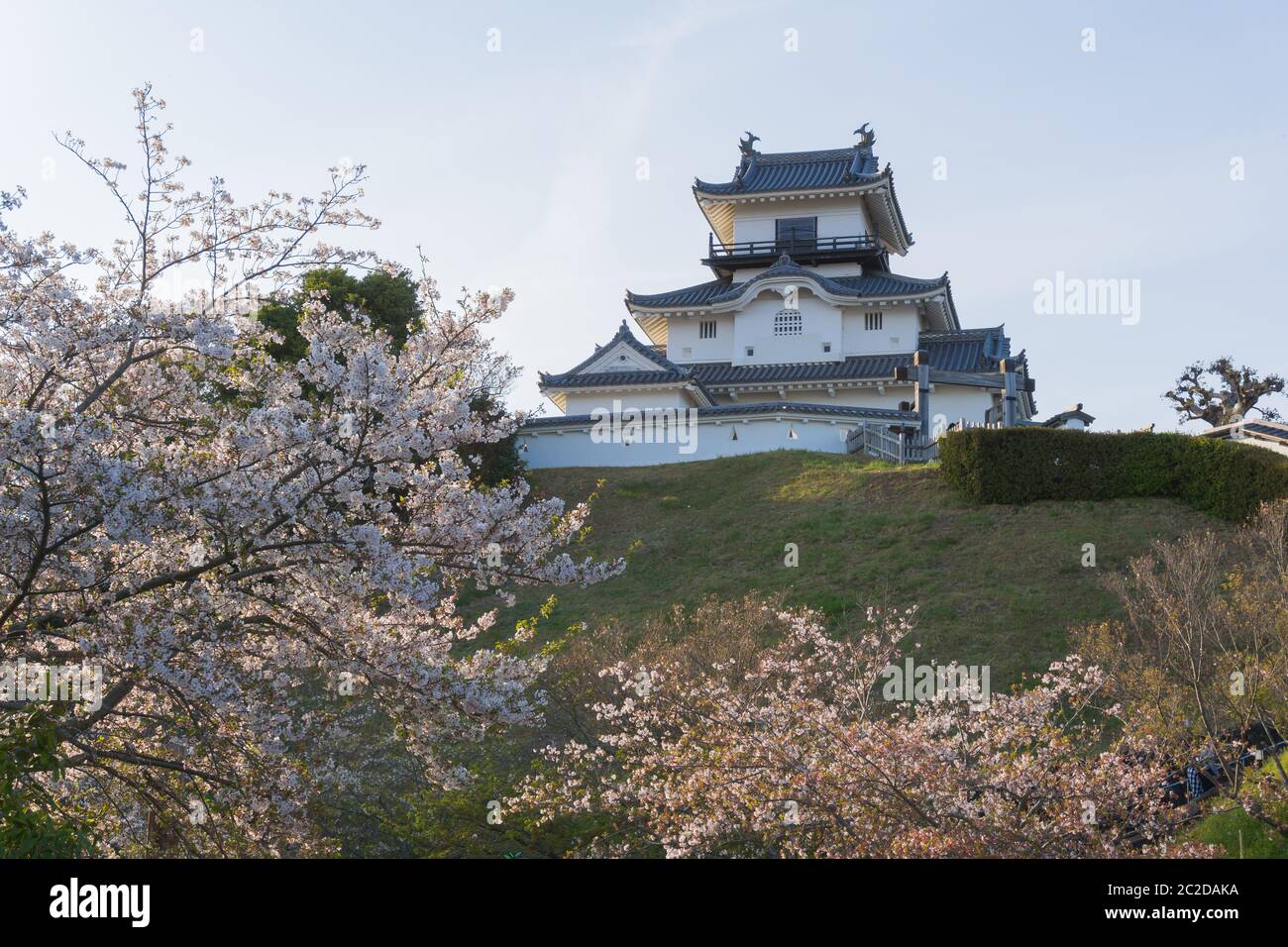 Kakegawa Castle is in Kakegawa City, Shizuoka Prefecture.It is located on a small hill, a 15-minute walk north of JR Kakegawa Station. It was first bu Stock Photo