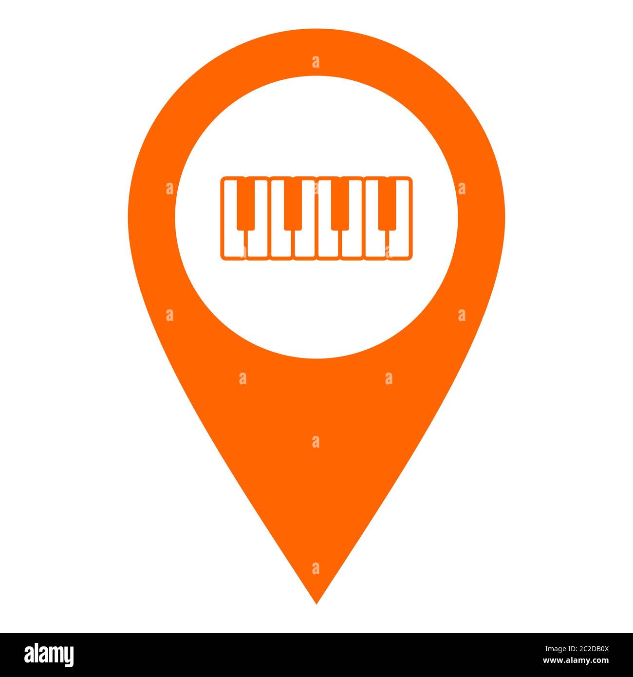 Keyboard and location pin Stock Photo Alamy