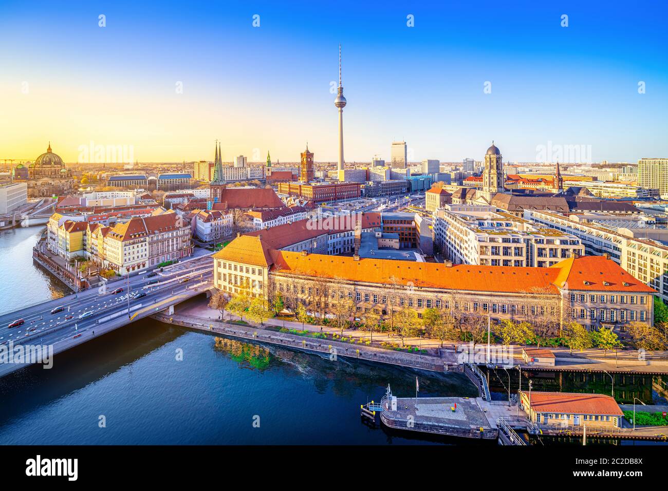 panoramic view at central berlin, germany Stock Photo