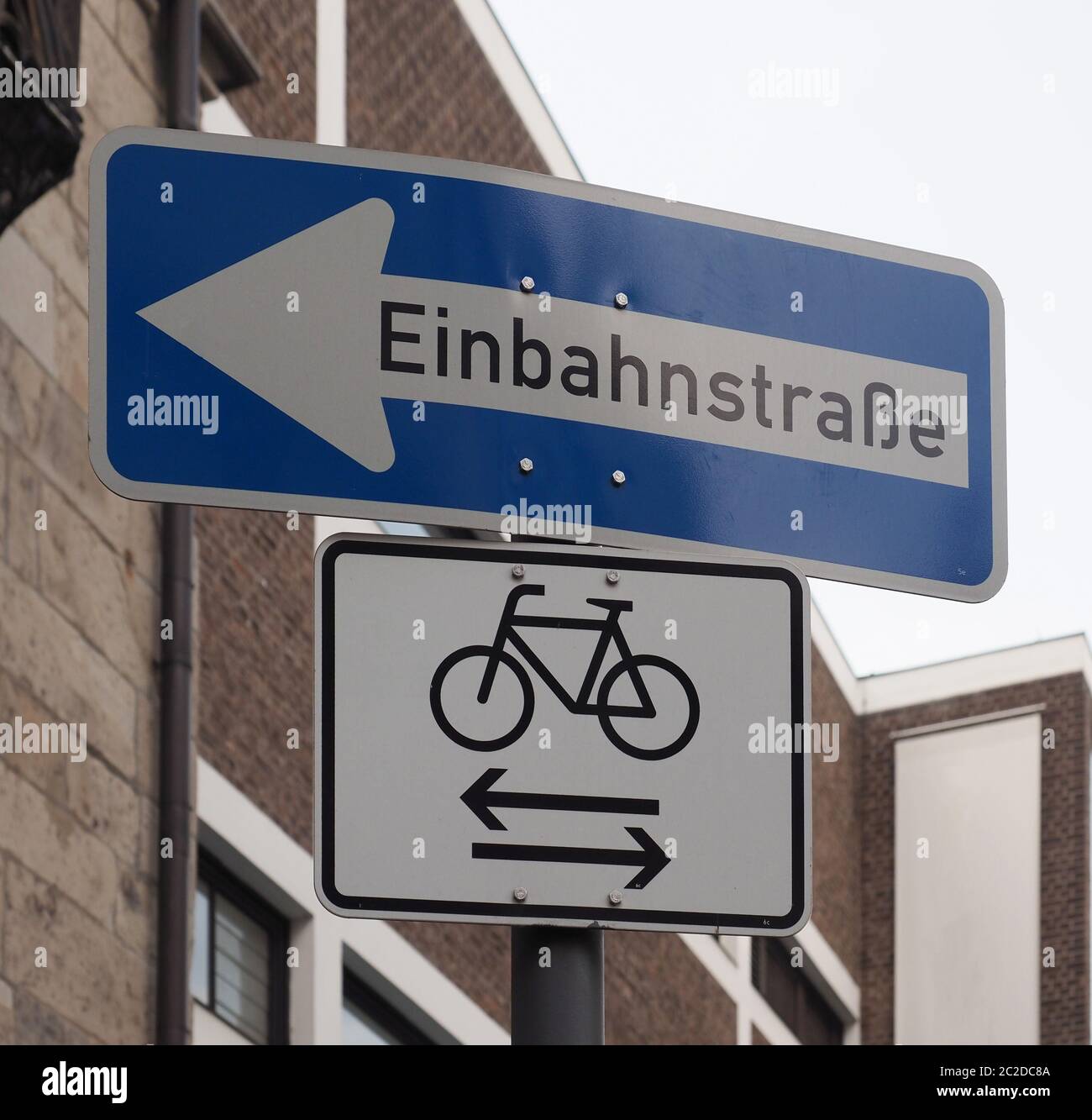 Einbahnstrasse (meaning One way in german) traffic sign Stock Photo Alamy