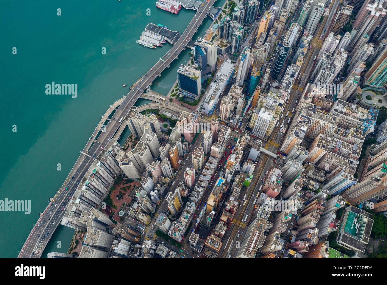 North Point, Hong Kong 01 June 2019 Top view of hong Kong city Stock