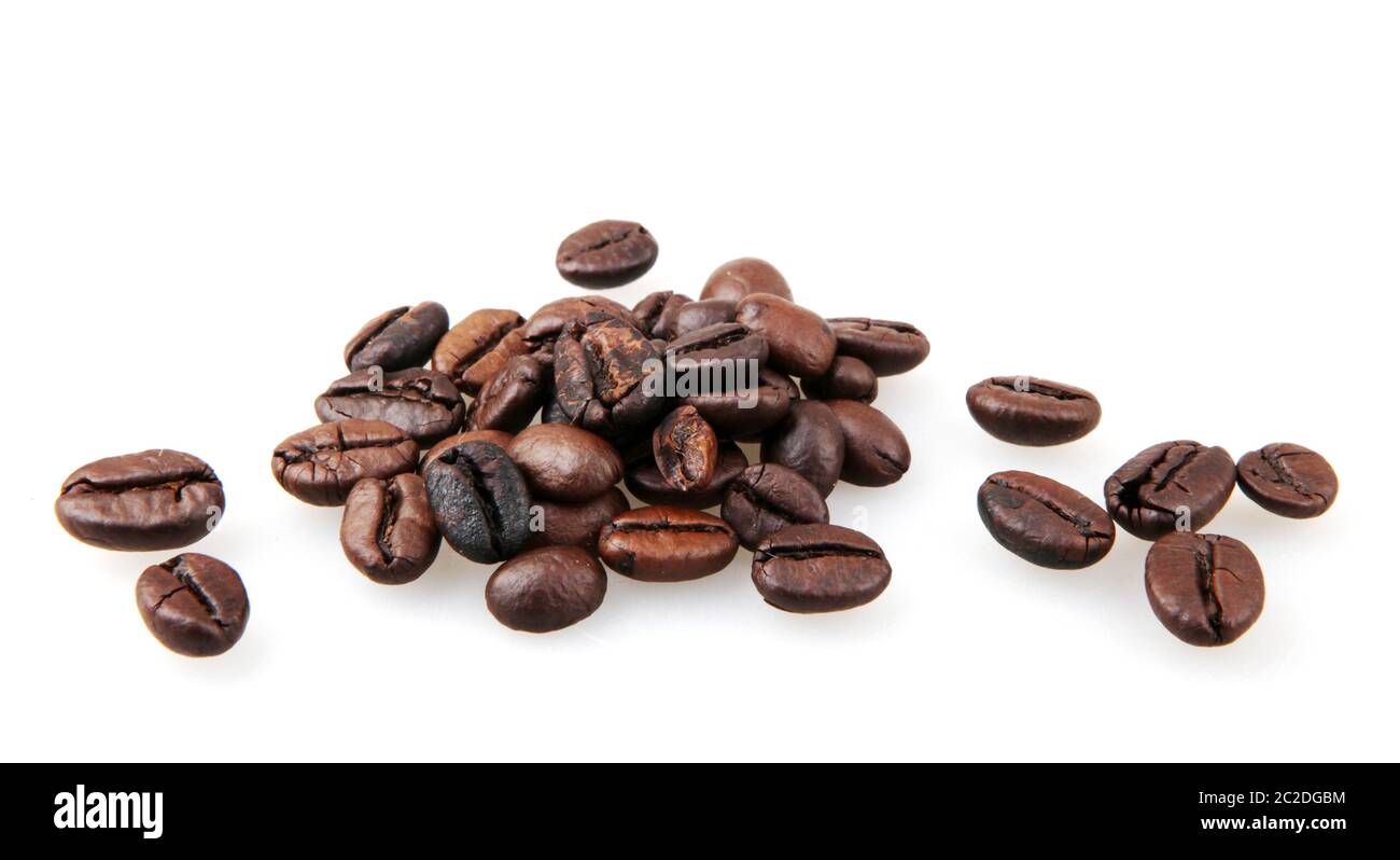 Fresh Roasted Coffee Beans Isolated On White Background Stock Photo - Alamy