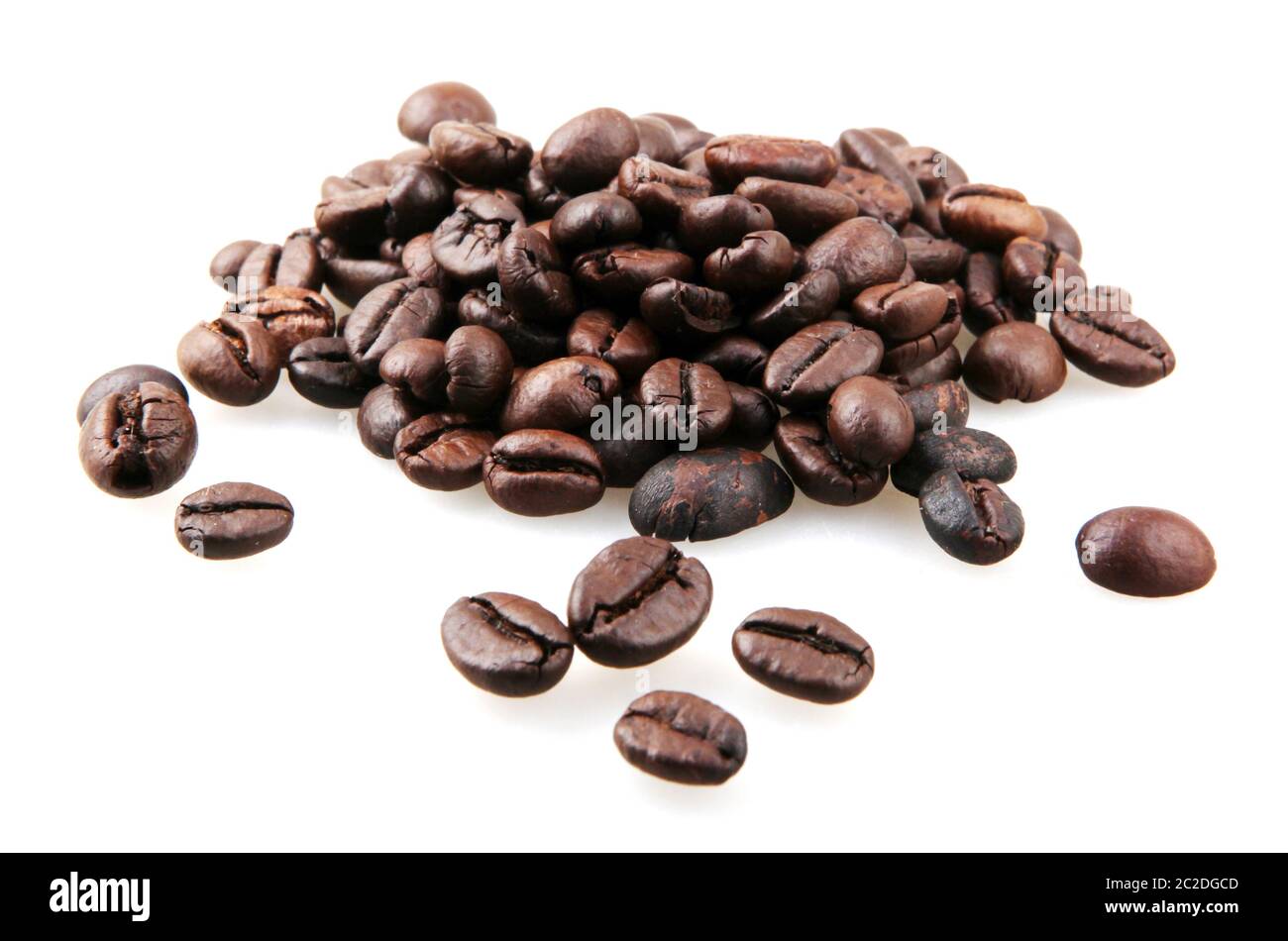 Fresh Roasted Coffee Beans Isolated On White Background Stock Photo - Alamy