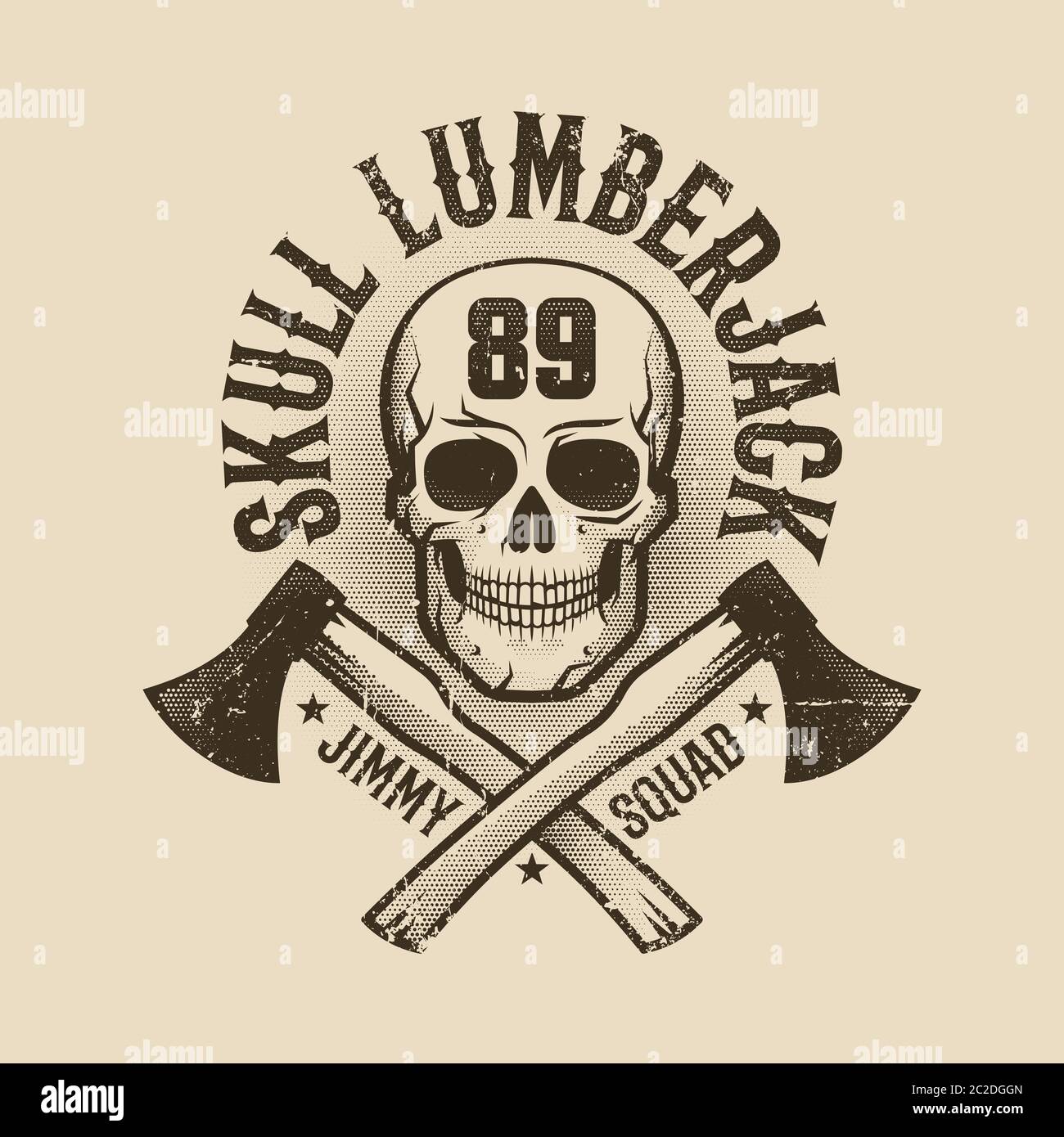 Vintage monochrome Lumberjack logo Stock Vector
