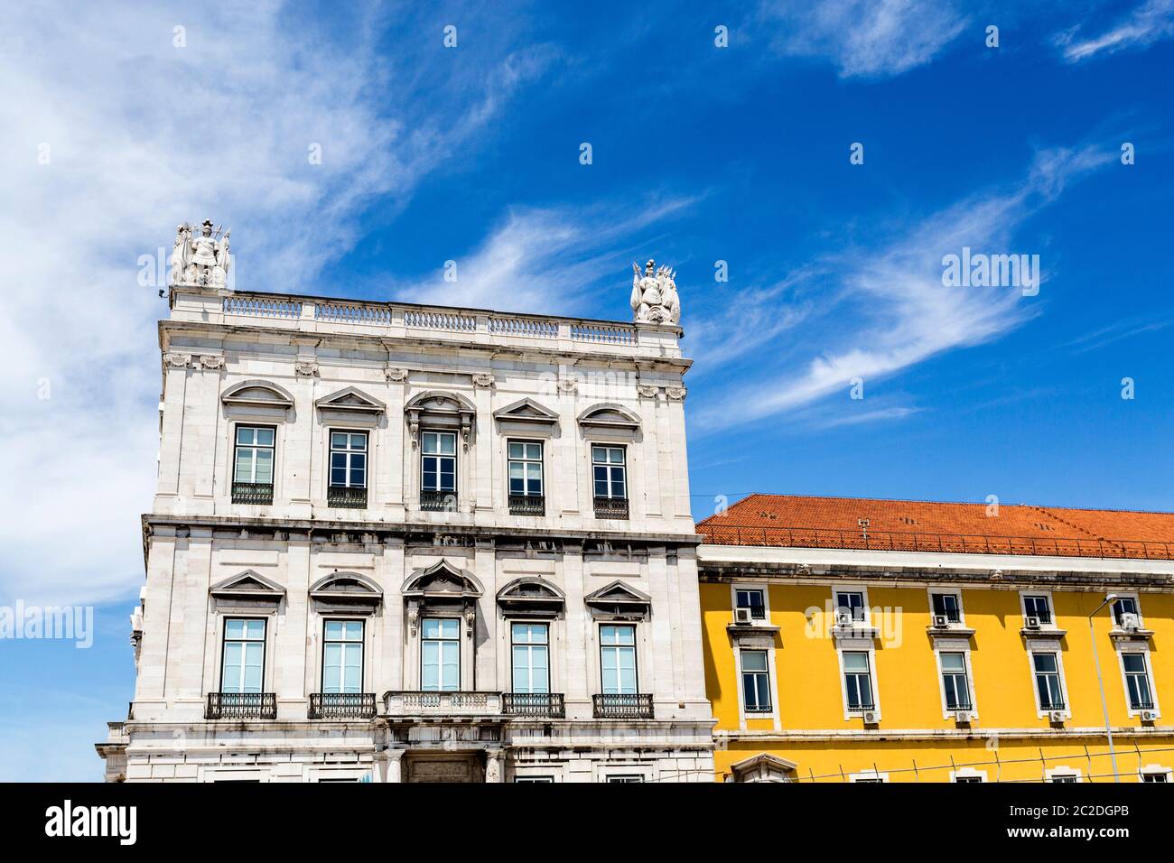 View of the West Tower of the elegant Commerce Square in downtown Lisbon, Portugal Stock Photo