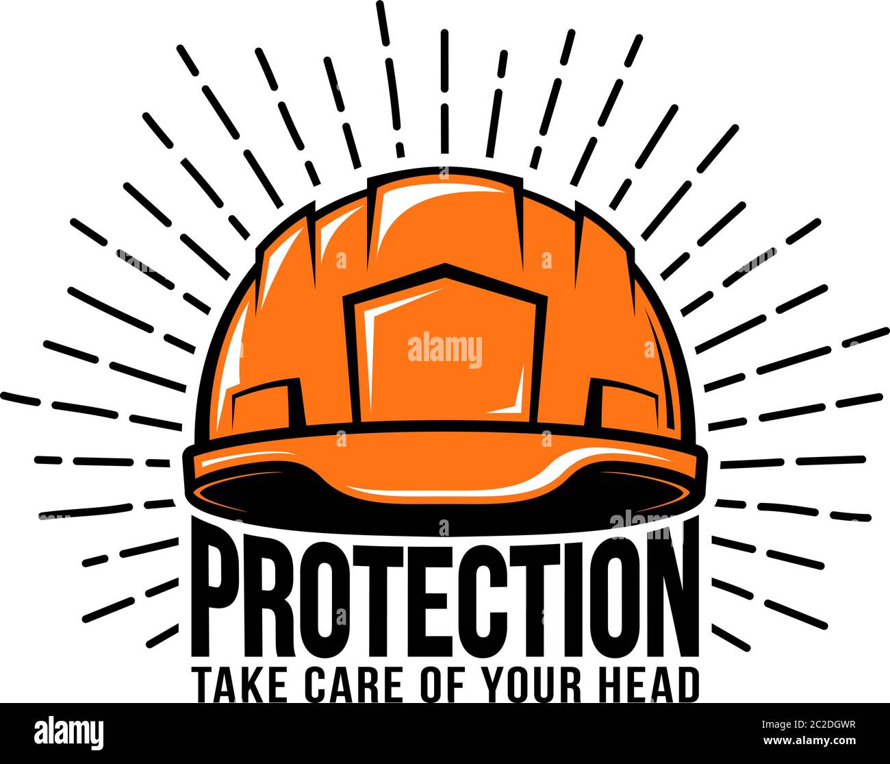 builder helmet logo Stock Vector