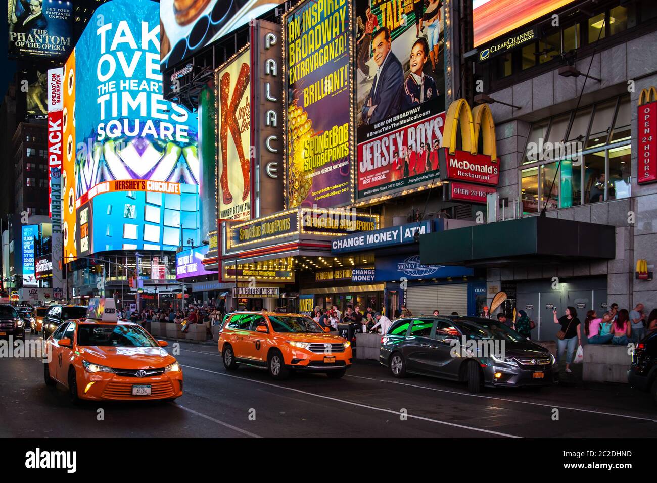 New York City / USA - JUL 13 2018: Times Square with busy traffic in ...