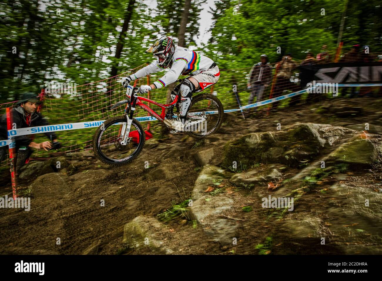 MAY 15, 2010 MARIBOR, SLOVENIA. Steve Peat racing at the UCI Mountain