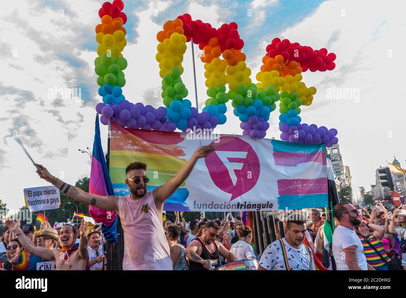 Madrid, Spain - July 06, 2019: in Madrid, Gay pride day celebrations Stock Photo