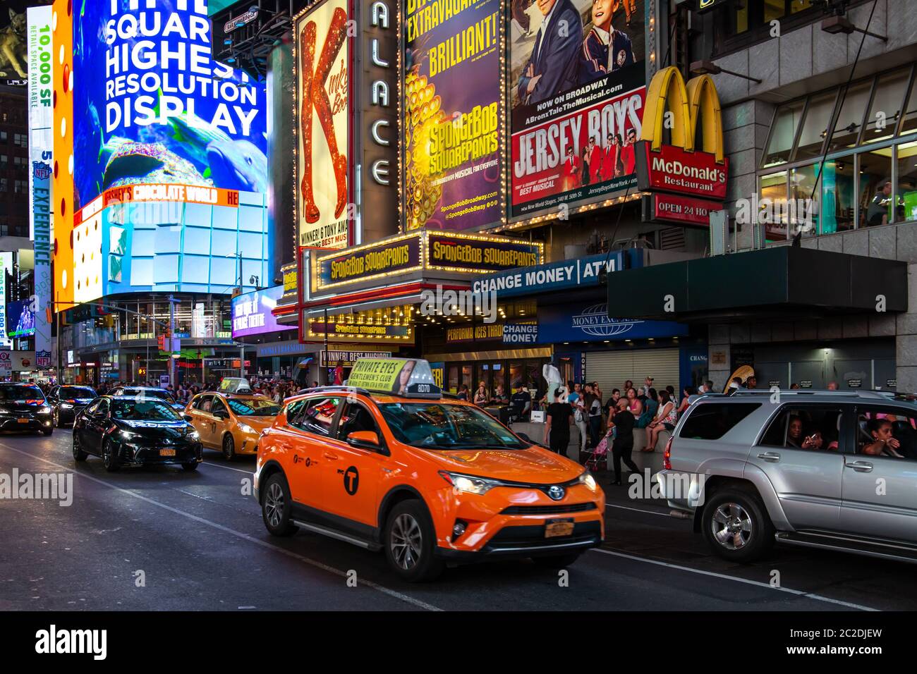 New York City / USA - JUL 13 2018: Times Square with busy traffic in ...