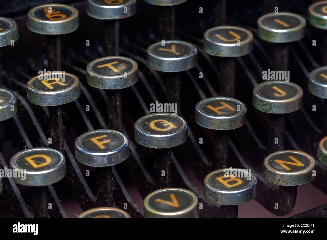 Antique Typewriter keys closeup photo - Vintage old Typewriter Machine ...