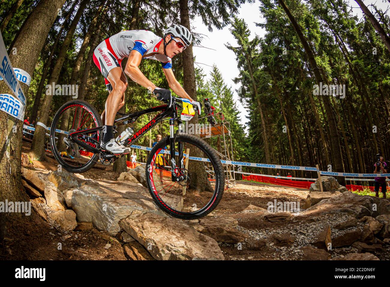 NOVE MESTO NA MORAVE, CZECH REP. AUGUST 14, 2011. Jaroslav Kulhavy (CZ)  racing for Team Specialized at the UCI Cross Country Mountain Bike World  Cup Stock Photo - Alamy