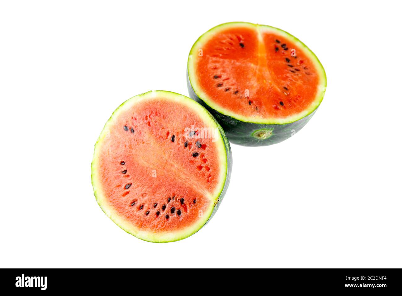sliced watermelon  with clipping path isolated on white Stock Photo