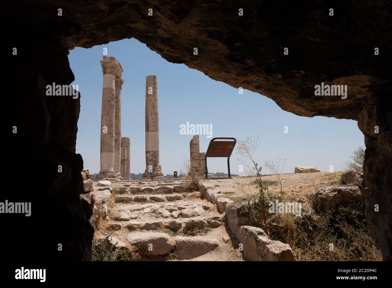 Ruins in Amman cìtadel Stock Photo