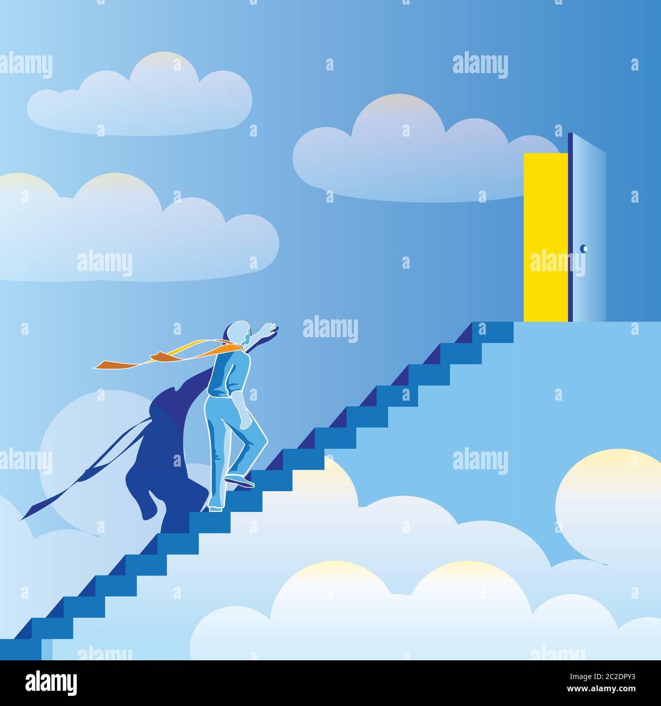 abstract, stylized vector composition stairway to heaven. At the End of the World. Stock Vector